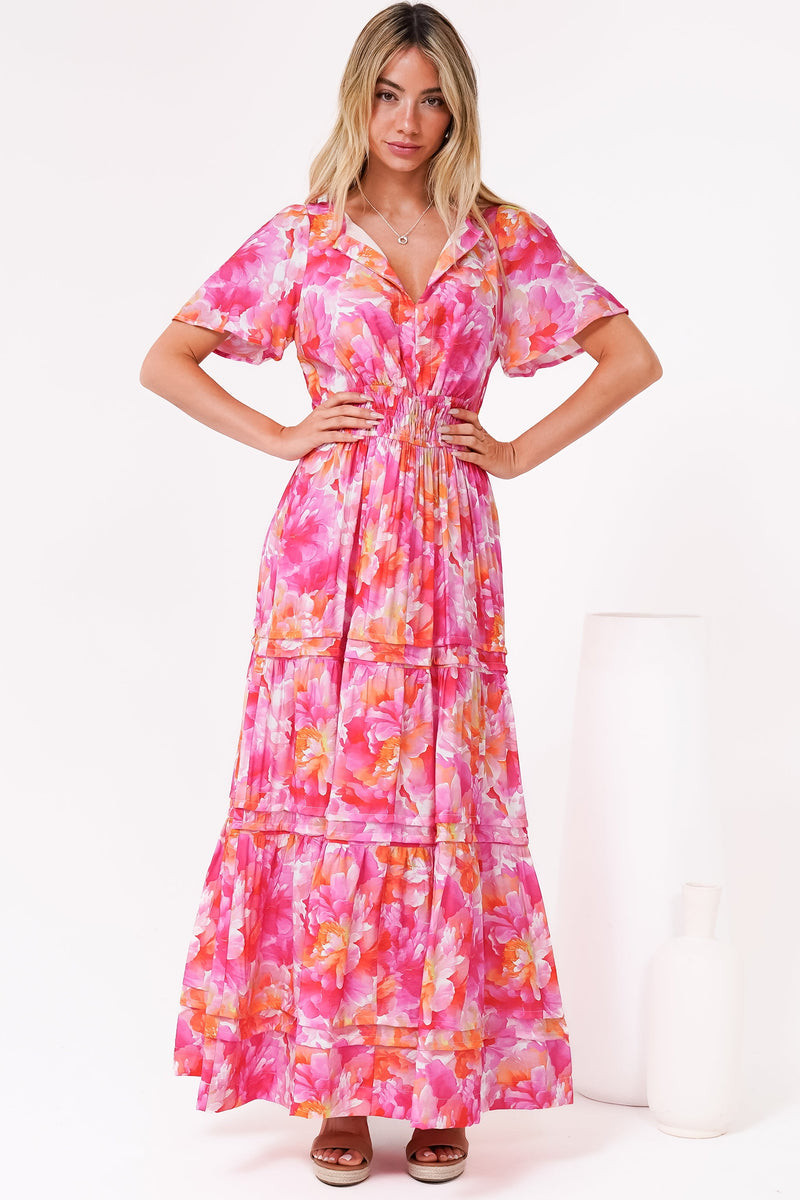 Shop New: Payton Maxi Dress - Florida Print Pink | saltycrush.com | Salty Crush
