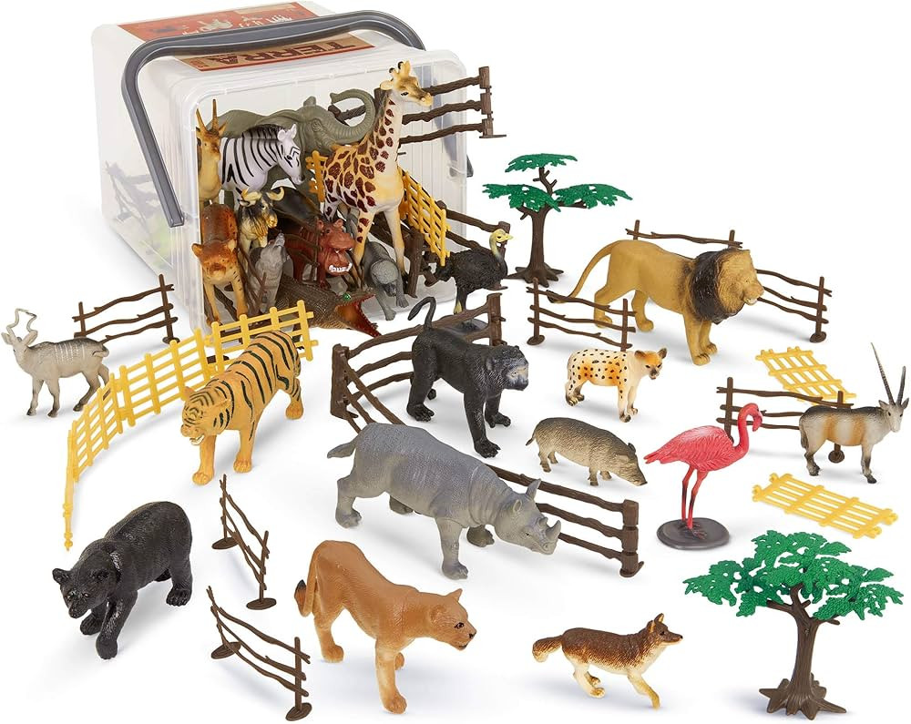 Amazon.com: Terra by Battat – 60 Pcs Jungle World Animal Playset - Educational Toys for 3+ Year... | Amazon (US)