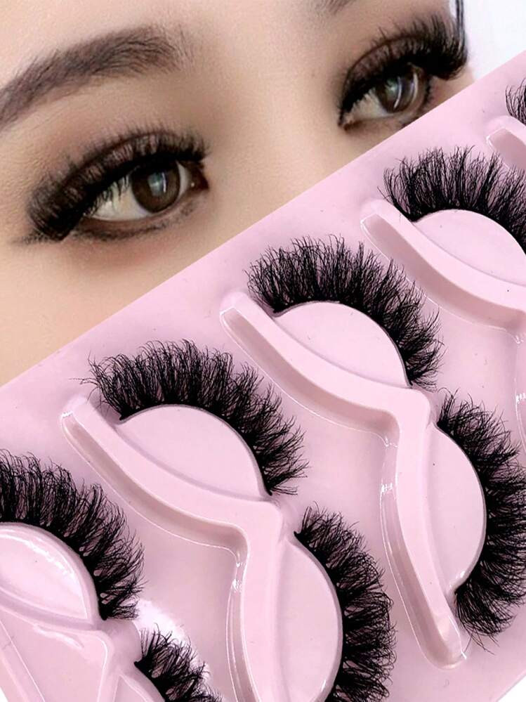 HBZGTLAD 5pairs/set Cat Eye 3d Faux Mink Fur Eyelashes With Curling Design For Natural, Realistic... | SHEIN