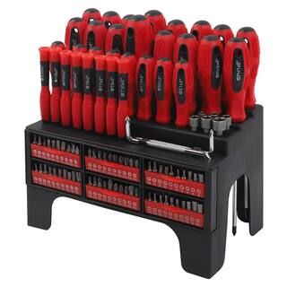 Screwdriver and Bit Set with Storage Rack (100-Piece) | The Home Depot