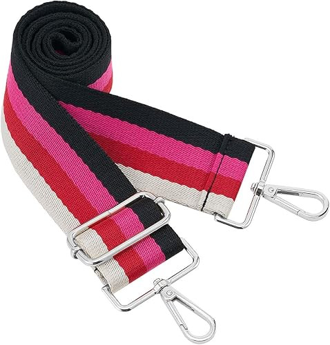 Silvery Buckles Wide Shoulder Strap Adjustable Replacement Belt Crossbody Canvas Bag Handbag | Amazon (US)