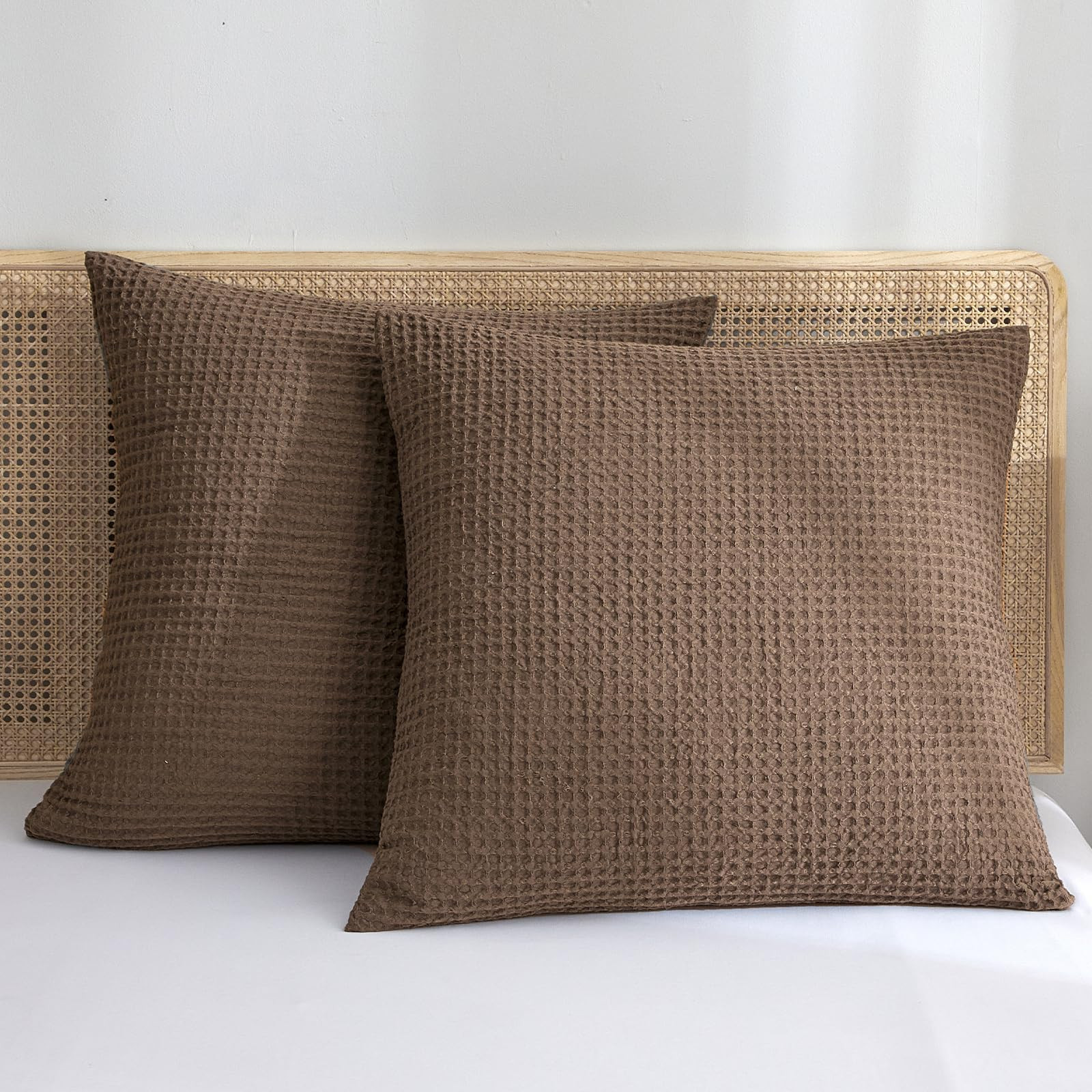 PHF Ultra Soft Waffle Weave Euro Shams Pillow Covers 26" x 26" 2 Pack, No Filling, Breathable Ski... | Amazon (US)