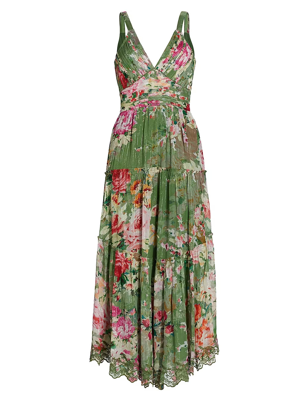 HEMANT & NANDITA Zaria Floral Sleeveless Midi-Dress | Saks Fifth Avenue