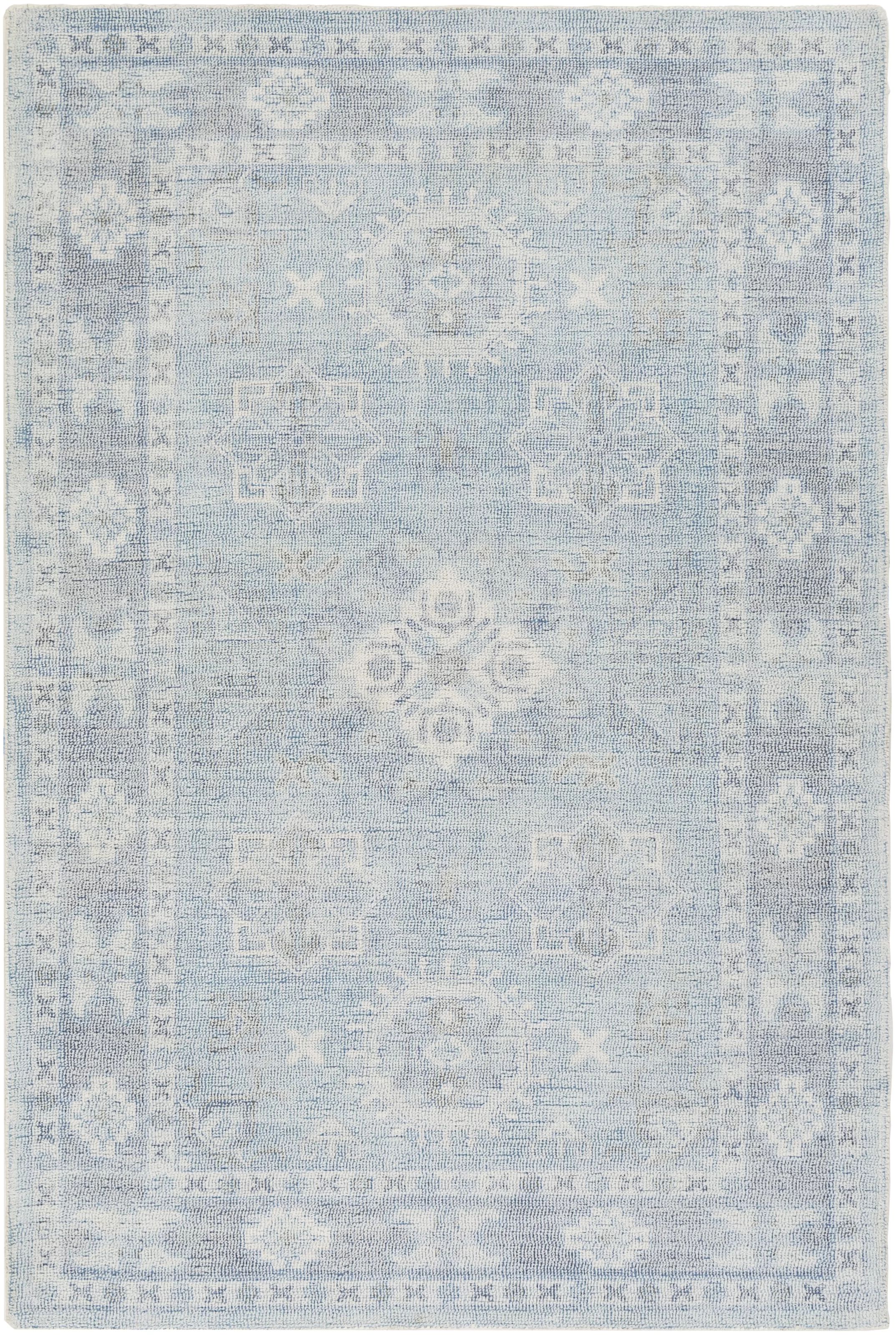 Luther Oriental Hand-Tufted Denim/Sky Blue Area Rug | Wayfair Professional