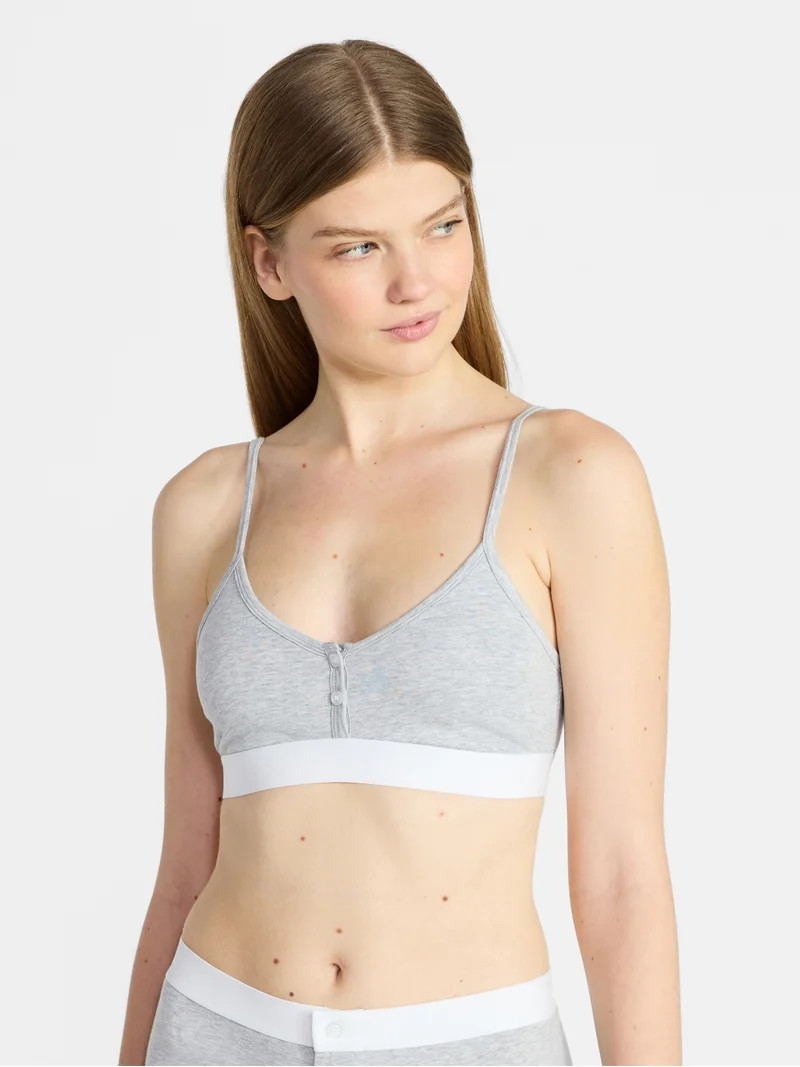 No Boundaries Women's Cotton Jersey Triangle Bralette w/Buttons Sizes XS-XXXL | Walmart (US)