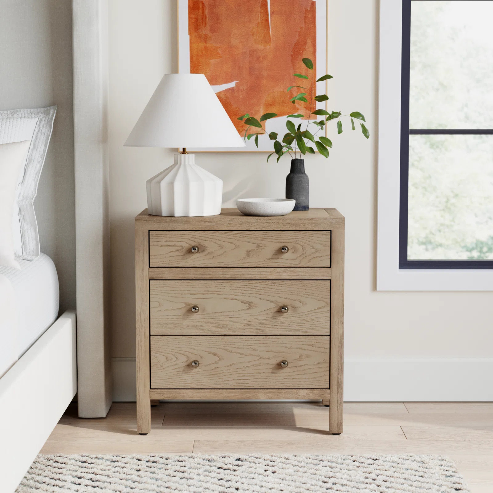 Celine 25" 3-Drawer Nightstand | Wayfair North America