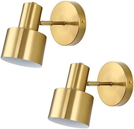 Wall Sconces Set of Two Gold Modern Wall Light Fixtures Industrial Vintage E26 Wall Lamp Fixture ... | Amazon (US)