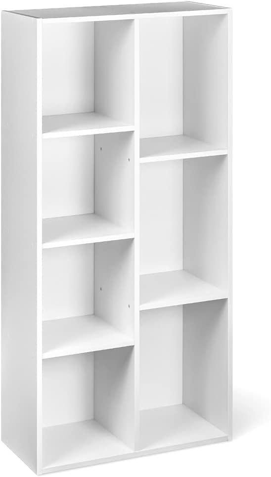 Amazon Basics 7 Cube Organizer Bookcase, White, 9.25 x 19.49 x 41.73 inch | Amazon (US)
