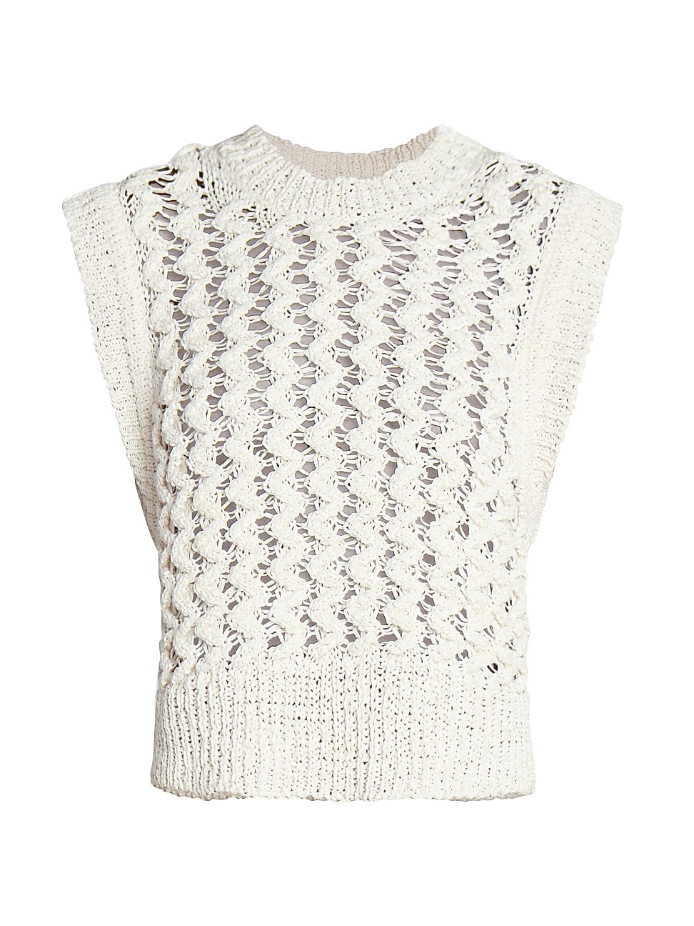 Women's Faye Open-Knit Vest - Ecru - Size 12 | Saks Fifth Avenue
