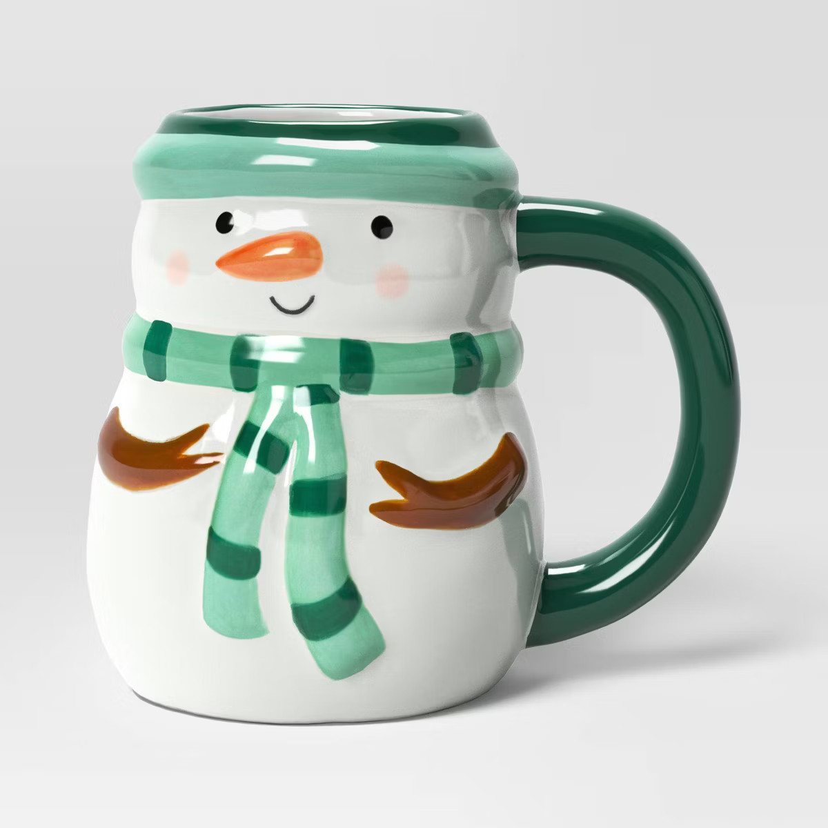 8.8oz Holiday Earrthenware Snowman Mini Mug White - Wondershop™ | Target