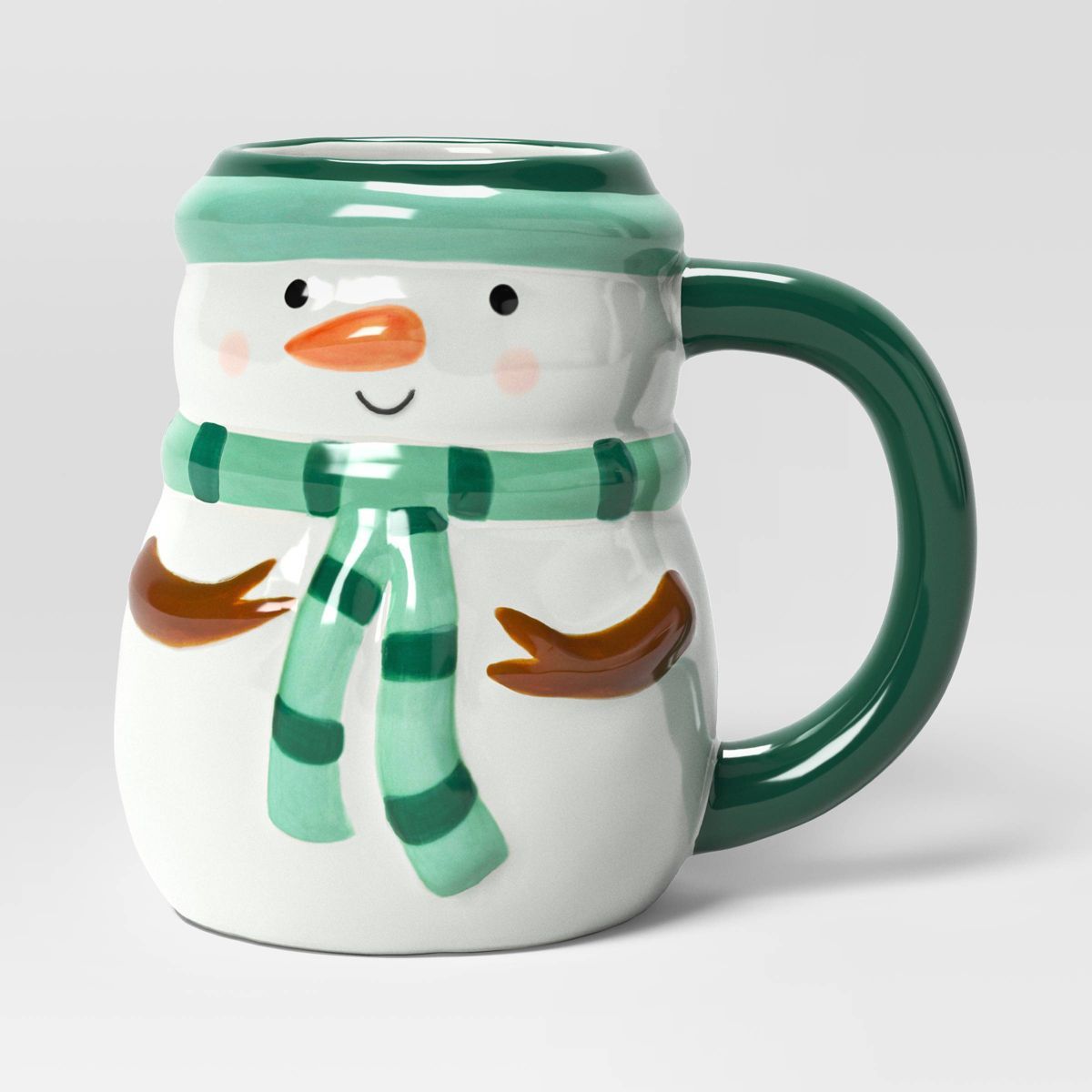 8.8oz Holiday Earrthenware Snowman Mini Mug White - Wondershop™ | Target
