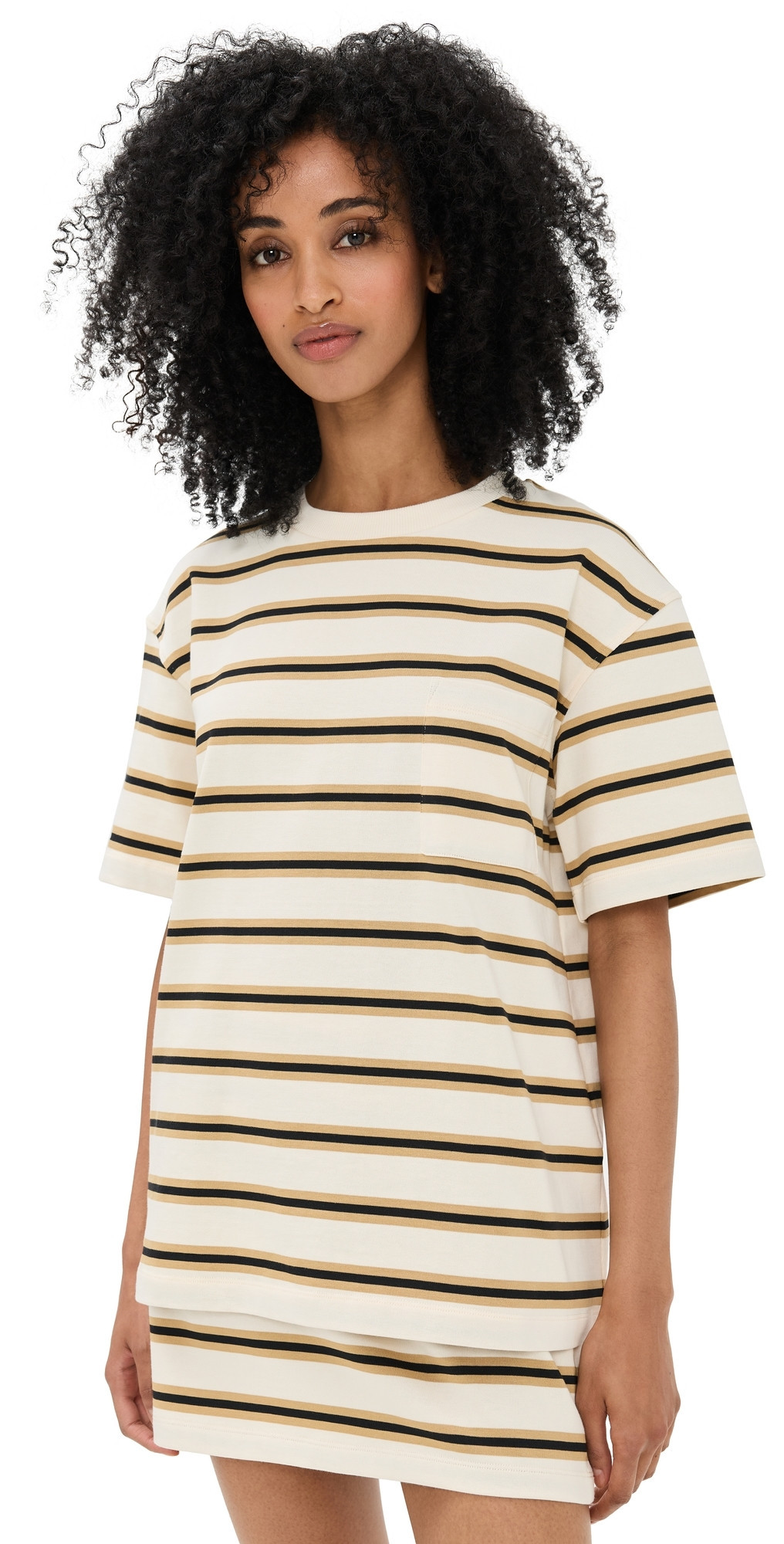 LE BOP Caroline Striped Tee Ivory/Khaki/Black L | Shopbop