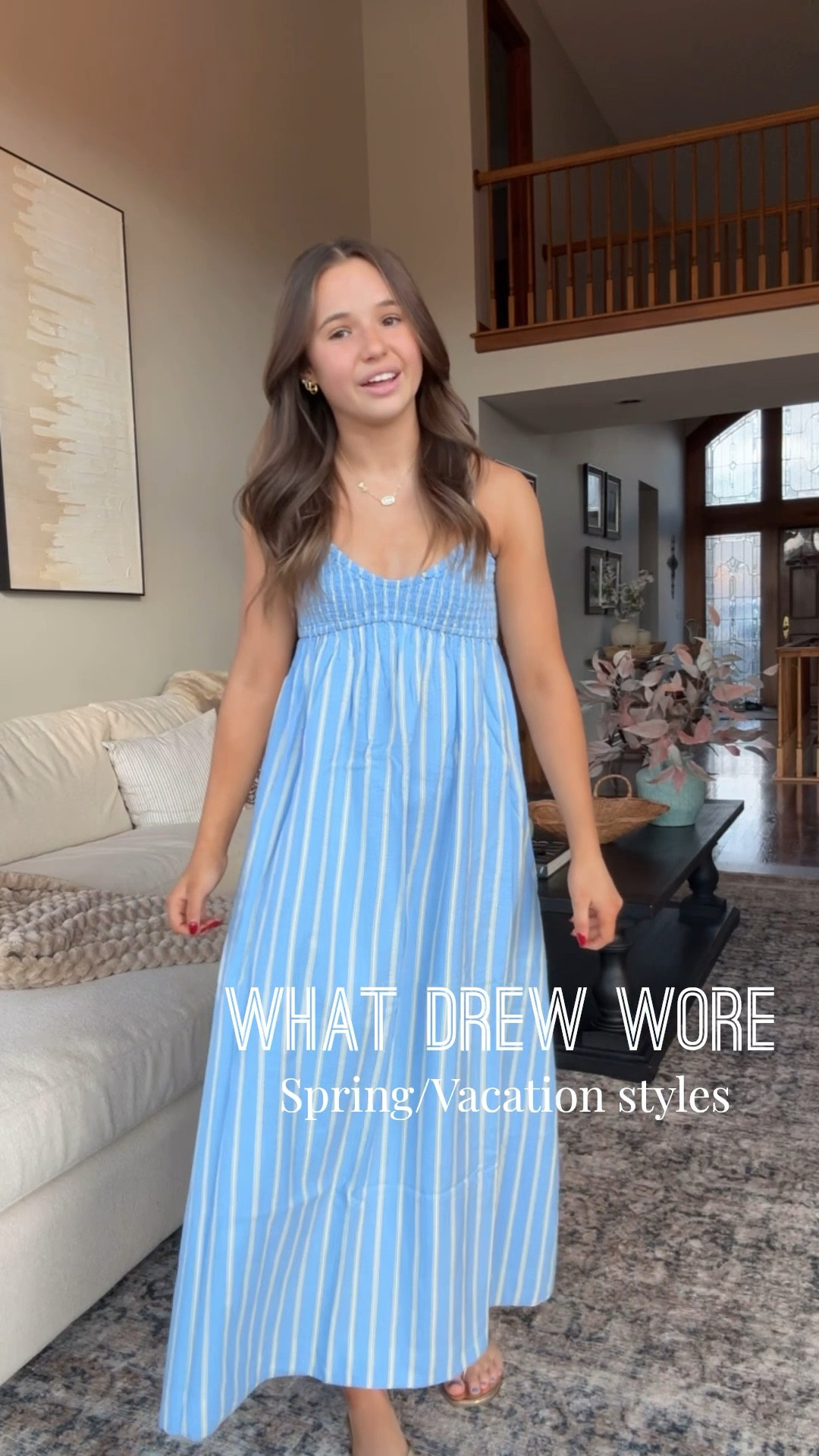 Teen style. Spring break. Vacation styles. Warm weather outfits. 
Drew is 13. Size XS here in this stripe maxi dress  

#LTKKids #LTKSeasonal #LTKSpringSale