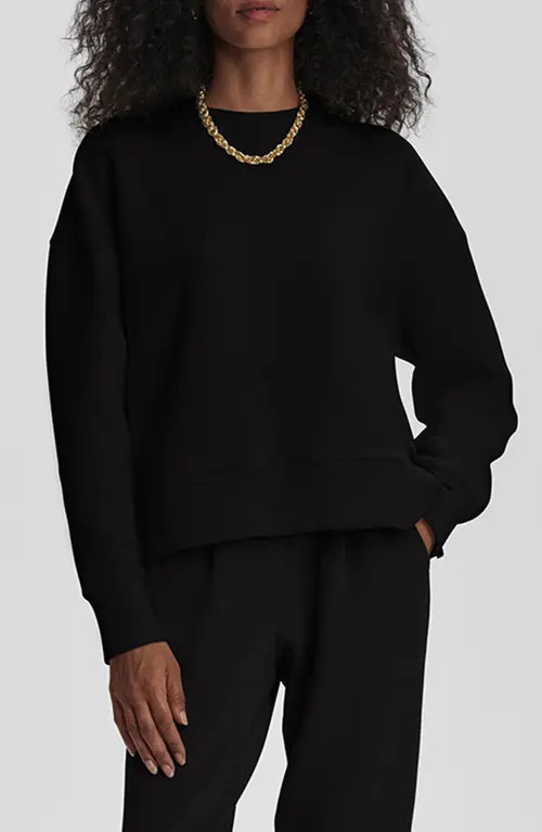 Varley Addelyn Ottoman Rib Sweatshirt in Black at Nordstrom, Size Medium | Nordstrom
