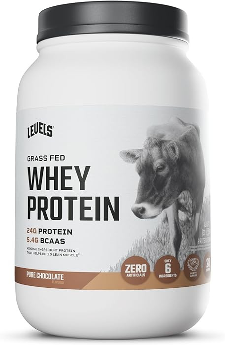 Levels Grass Fed Whey Protein Powder, No Artificials, 24G of Protein, Pure Chocolate, 2LB | Amazon (US)