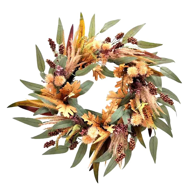 Berry & Leaf Wreath, 24" | At Home