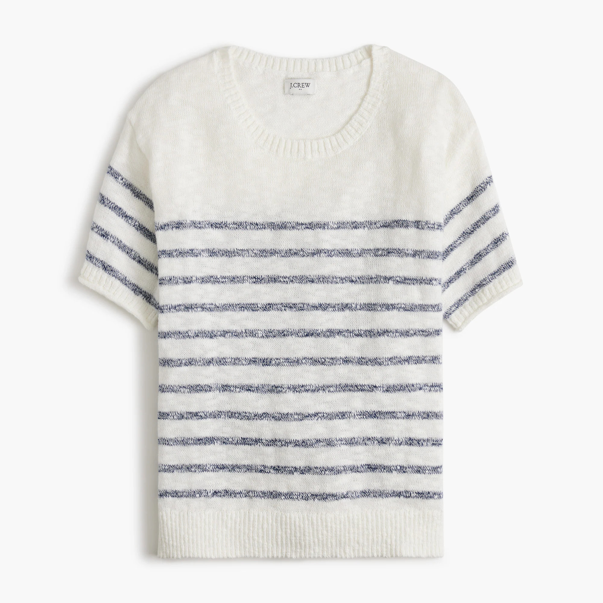 Striped short-sleeve relaxed beach sweater | J.Crew Factory