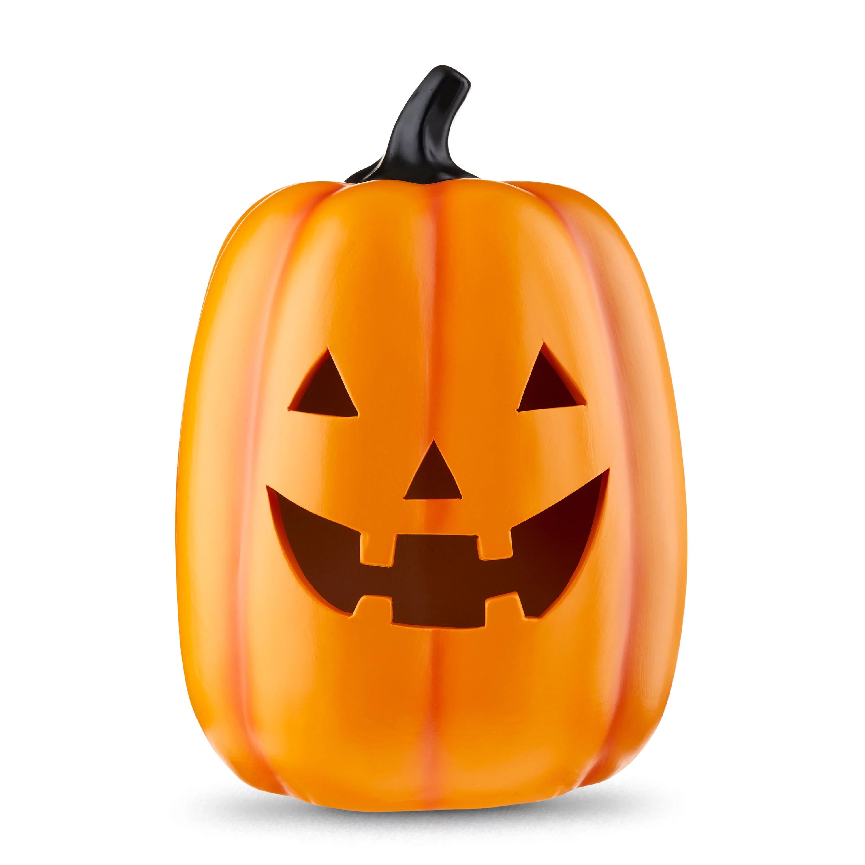 Halloween Clay Tall Jack-o’-Lantern Outdoor Decoration, Orange, 9.8 in L x 9.6 in W x 13.4 in H... | Walmart (US)