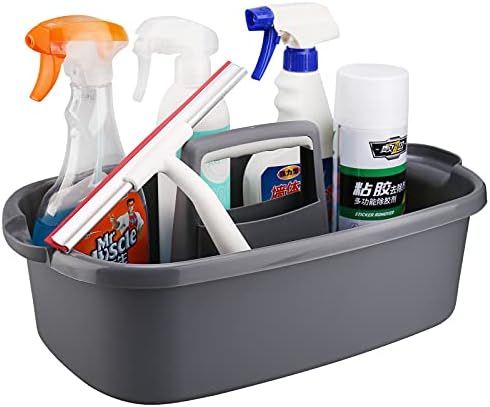 Cleaning Supplies Caddy, Cleaning Supply Organizer with Handle, Plastic Caddy for Cleaning Produc... | Amazon (US)