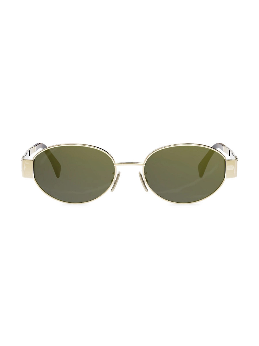 Men's Triomphe 54MM Oval Sunglasses - Gold | Saks Fifth Avenue