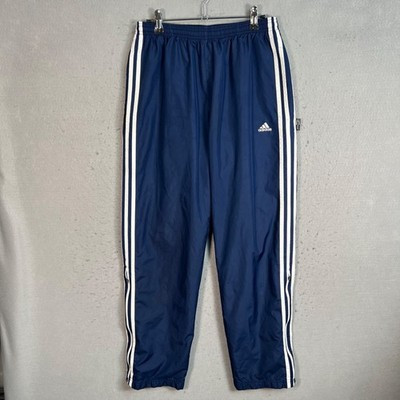 Adidas Blue & White Striped Track Pants Mens Size Small w/ Drawstring | eBay US