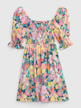 Puff Sleeve Linen-Blend Floral Mini Dress | Gap (US)