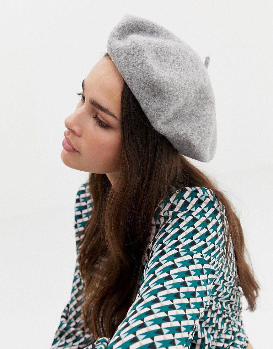 ASOS DESIGN wool beret - Gray | ASOS US