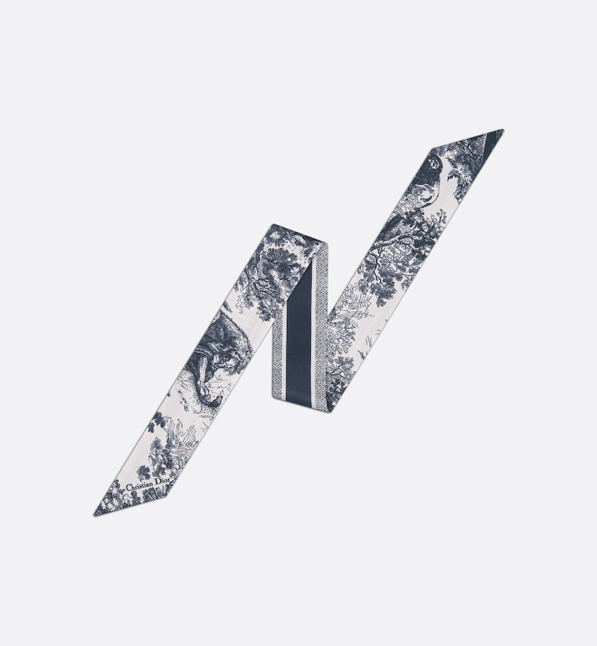 Ivory and Navy Blue Silk Twill | Dior Couture