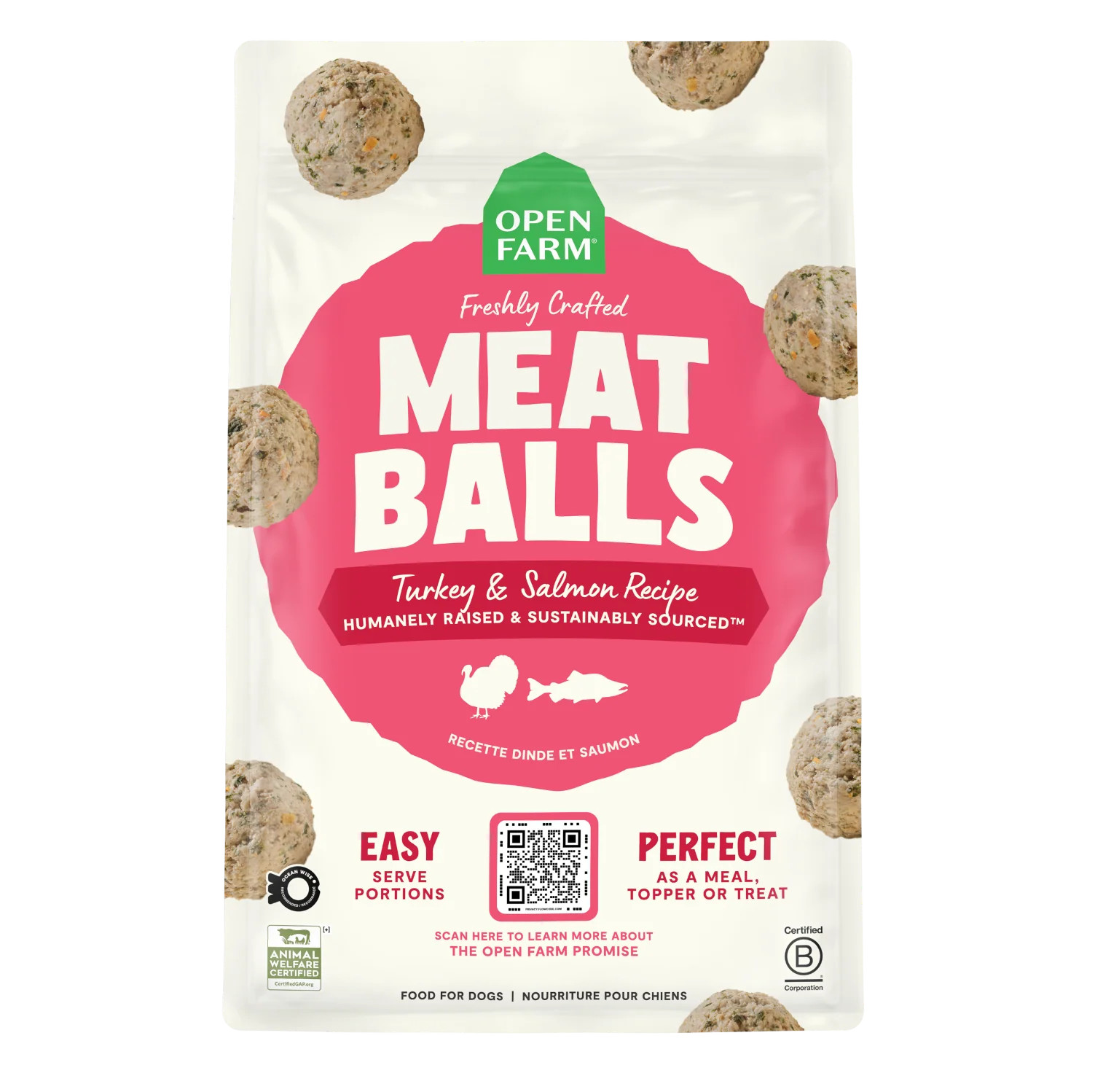 Turkey & Salmon Freshly Crafted Meatballs for Dogs | Open Farm Pet