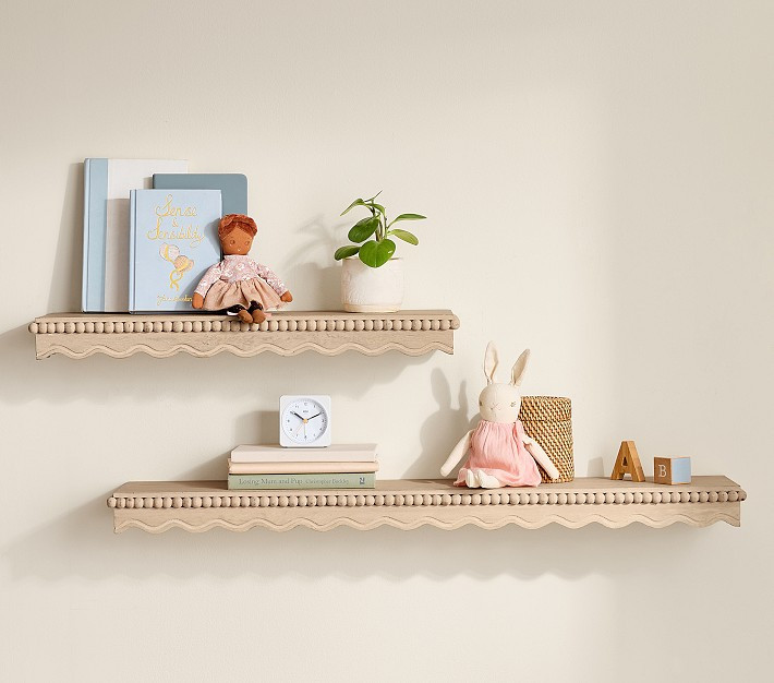 Marlowe Scallop Wood Beaded Shelf (25" - 37") | Pottery Barn Kids