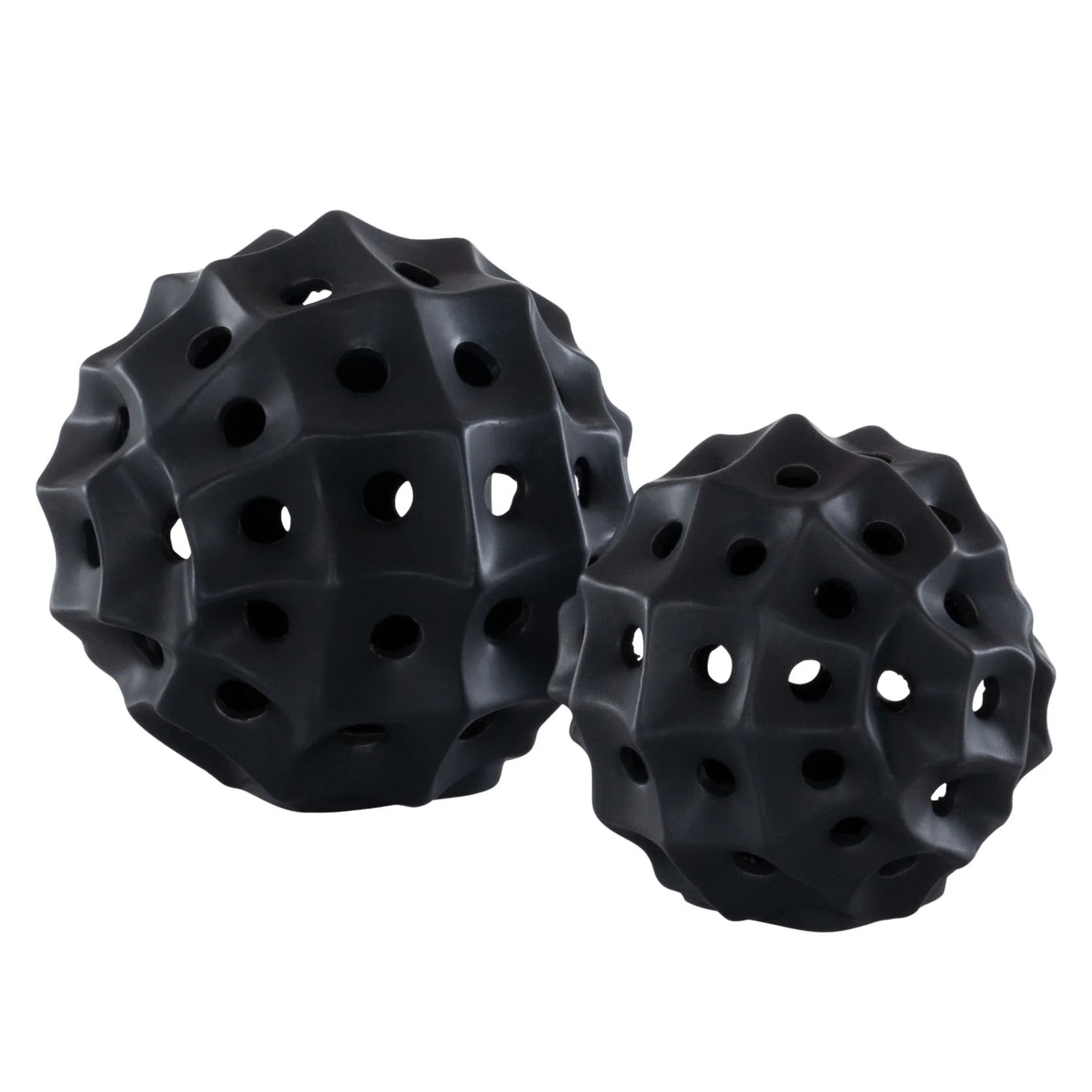 SAFAVIEH Ovis Solid Sphere Ceramic Table Décor, Set of 2, Black | Walmart (US)