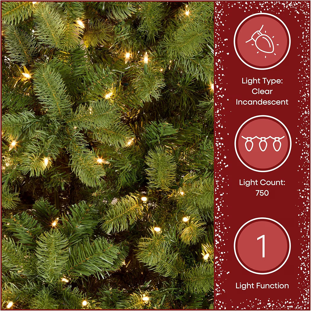 National Tree Company 7.5 ft Pre-Lit Downswept Douglas Fir Full Artificial Christmas Tree, 750 Cl... | Amazon (US)