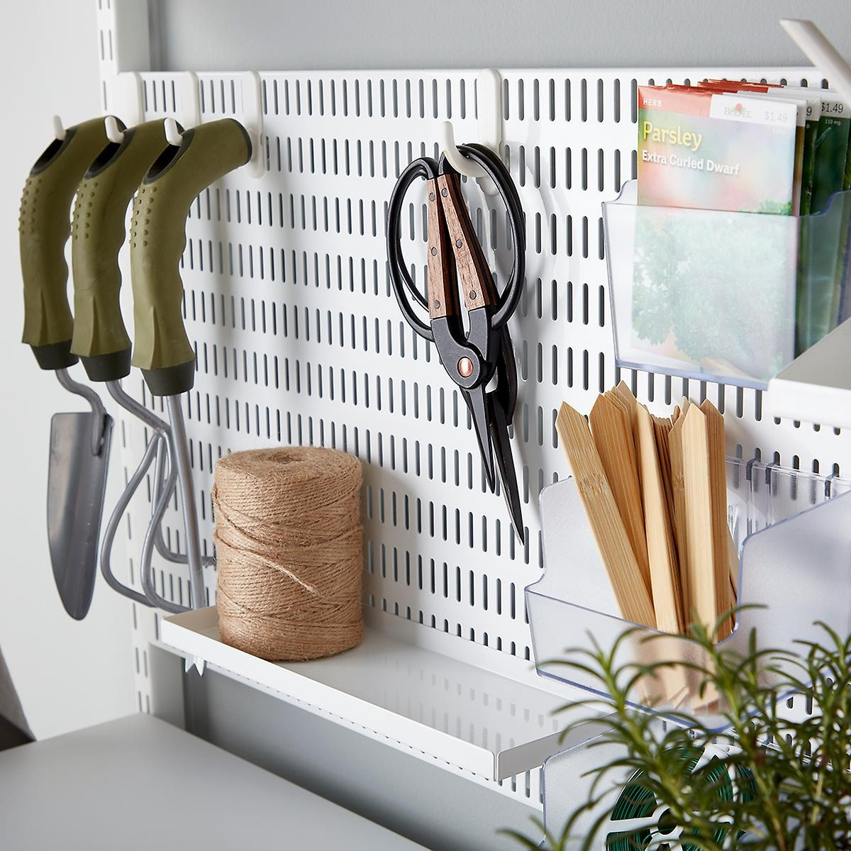 White Elfa Utility Pegboard Tray | The Container Store