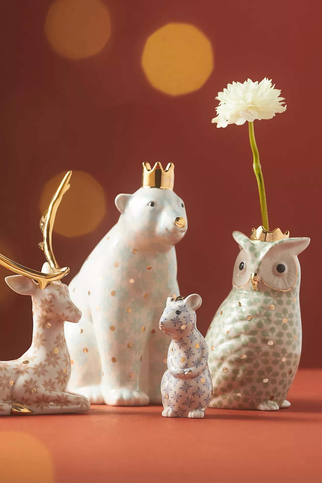 Winterland Animal Ceramic Pattern Bud Vase | Anthropologie (US)
