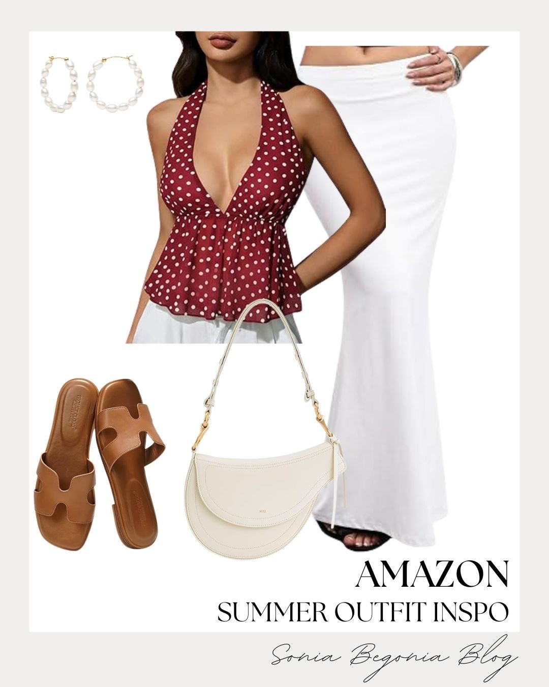 I absolutely love this breezy summer look combining a red polka dot halter top with a flowing white maxi skirt. The combination gives off the ultimate effortless, resort-ready vibe that is ideal for warm-weather getaways or weekend strolls. ☀️

I completed the styling with comfortable tan slide sandals, a structured cream saddle shoulder bag, and elegant pearl hoop earrings for a timeless finishing touch. ✨

#liketk #ltkstyletip #ltkunder50 #ltksummer #amazonfashion #amazonootd #maxiskirt #haltertop #summerstyle #vacationwear #resortstyle #casualootd

#LTKootd #LTKSeasonal