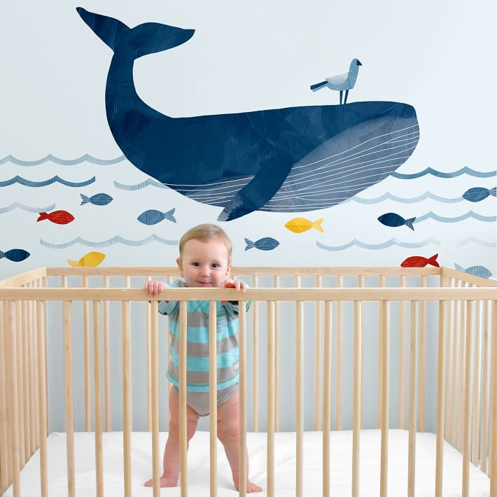 Mej Mej Warrick The Whale Peel &amp; Stick Wall Decals | West Elm (US)