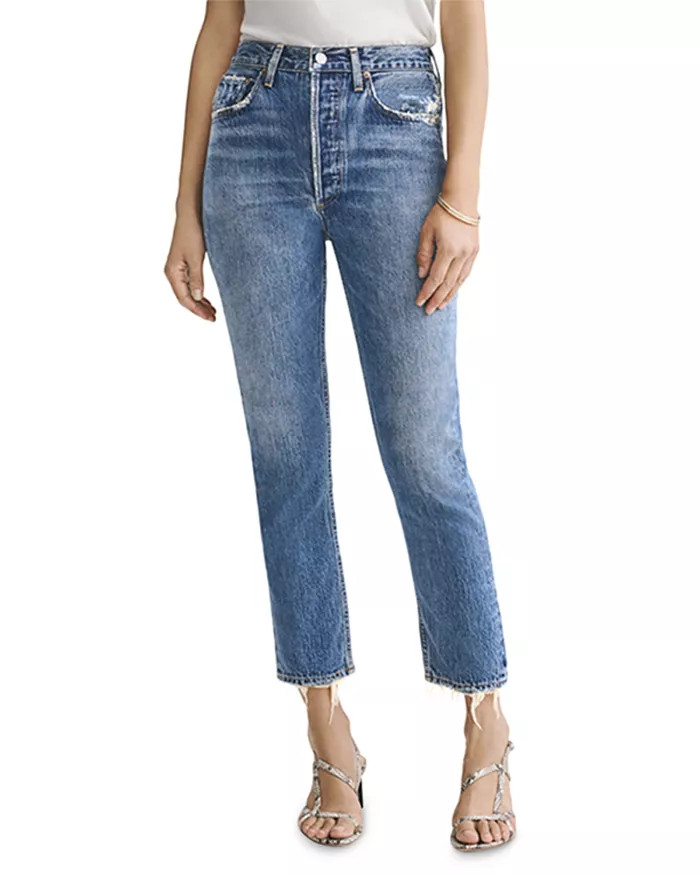 Riley High Rise Cropped Straight Jeans in Frequency | Bloomingdale's (US)