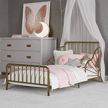 Little Seeds Quinn Whimsical Metal Toddler Bed, Gold | Amazon (US)