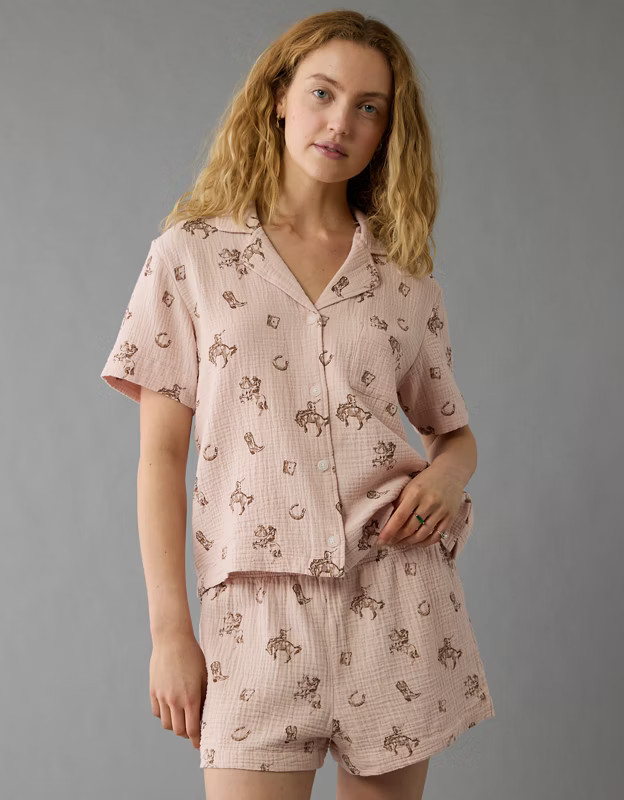 AE Western Cotton Gauze PJ Set | American Eagle Outfitters (US & CA)