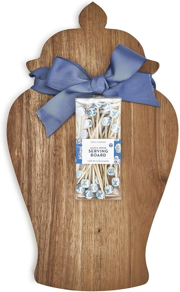 Two's Company Ginger Jar Shape Charcuterie/Tapas/Cheese Serving Board with 20 Picks | Amazon (US)