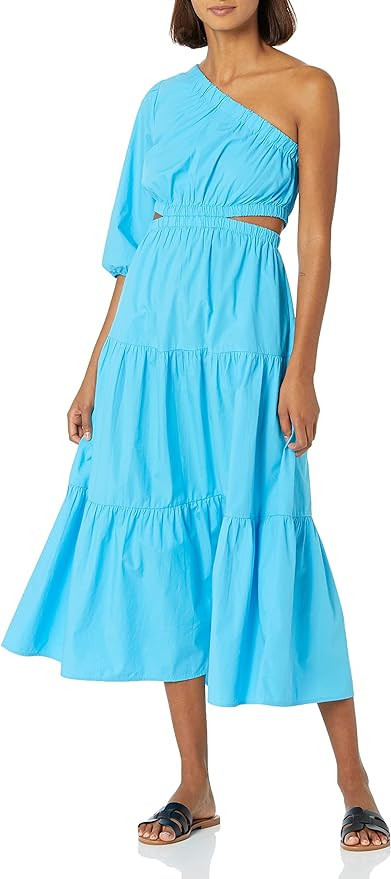 The Drop Women's April One-Shoulder Cutout Tiered Midi Dress | Amazon (US)