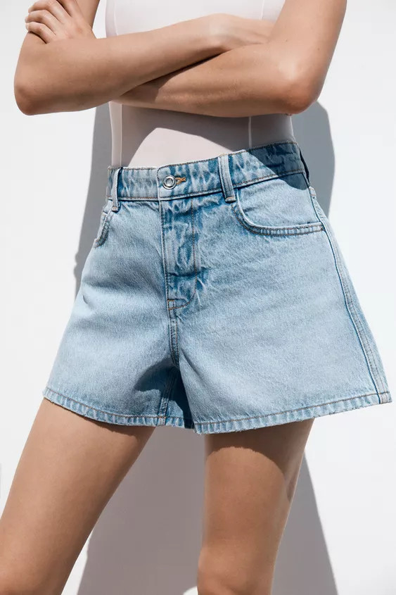 Z1975 MOM FIT MID-WAIST SHORTS | Zara UK