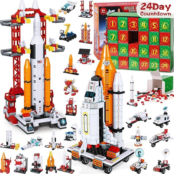 Kids Advent Calendar 2024 for Boys, 24 Days Christmas STEM Space Building Blocks Countdown Calend... | Amazon (US)