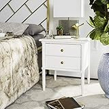 Safavieh Home Collection Mina Modern Coastal 2 Drawer 25" Bamboo Nightstand, White | Amazon (US)
