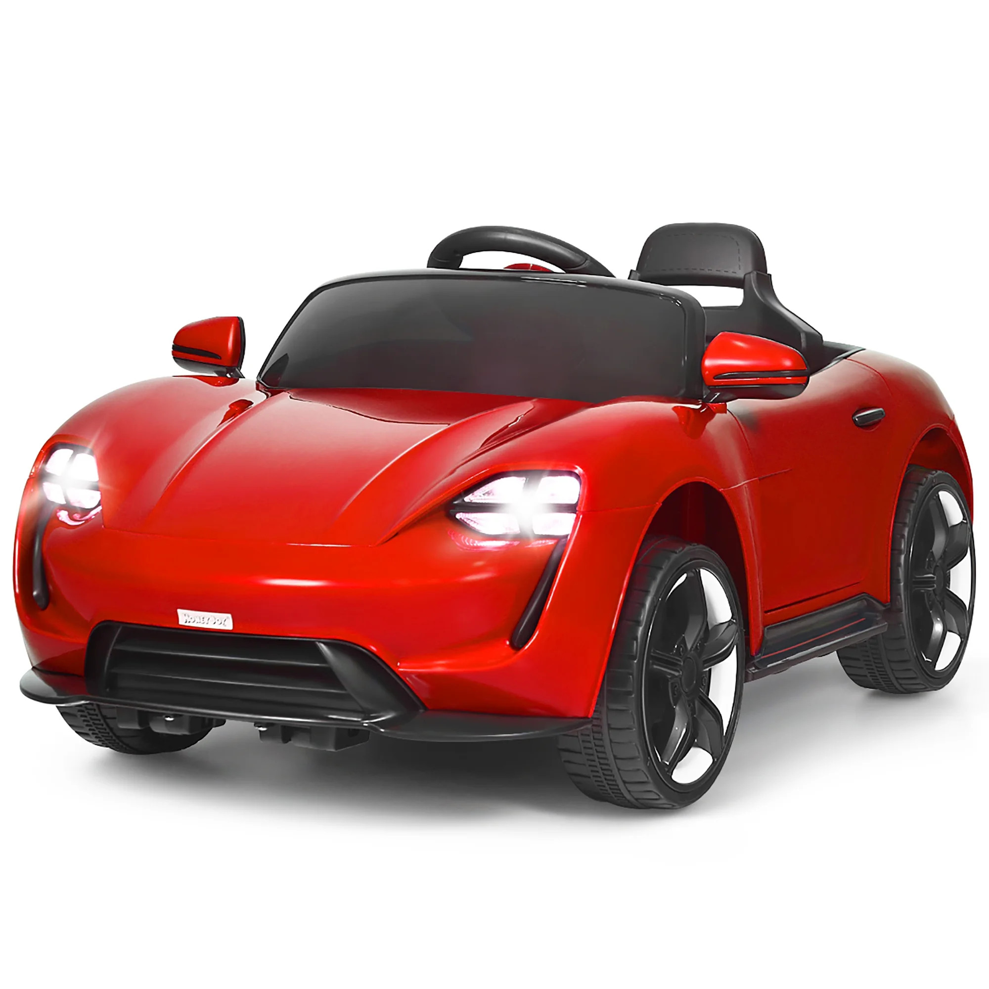 Costway Red 12 V Electric Car Powered Ride-On with LED Lights - Walmart.com | Walmart (US)