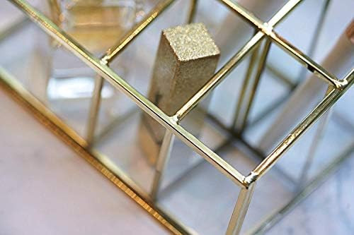 PuTwo Makeup Organizer Vintage 5 Compartments Glass & Metal Cosmetic Organizer Brass Makeup Stora... | Amazon (US)