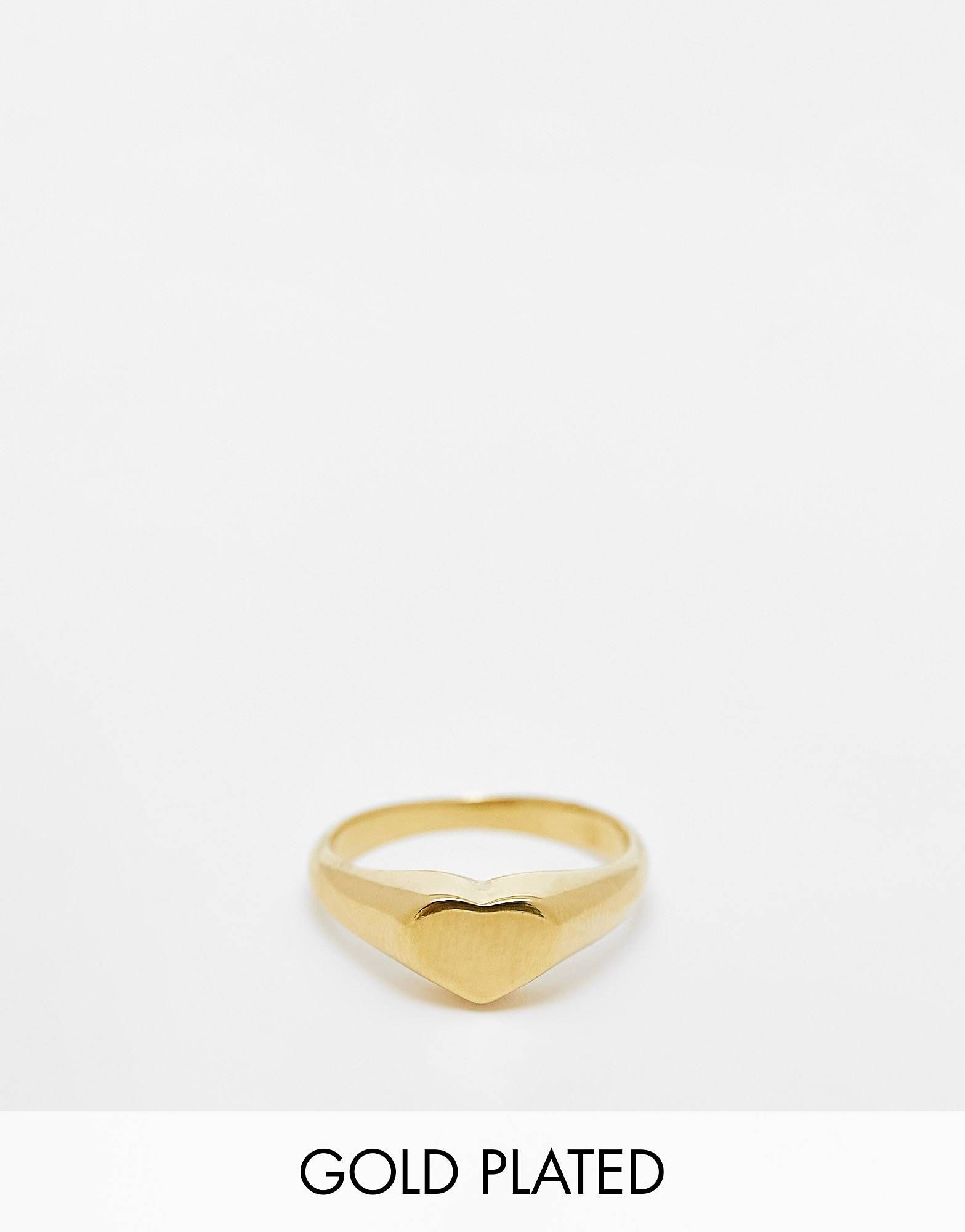 Seol + Gold 18kt gold vermeil heart signet ring | ASOS (Global)