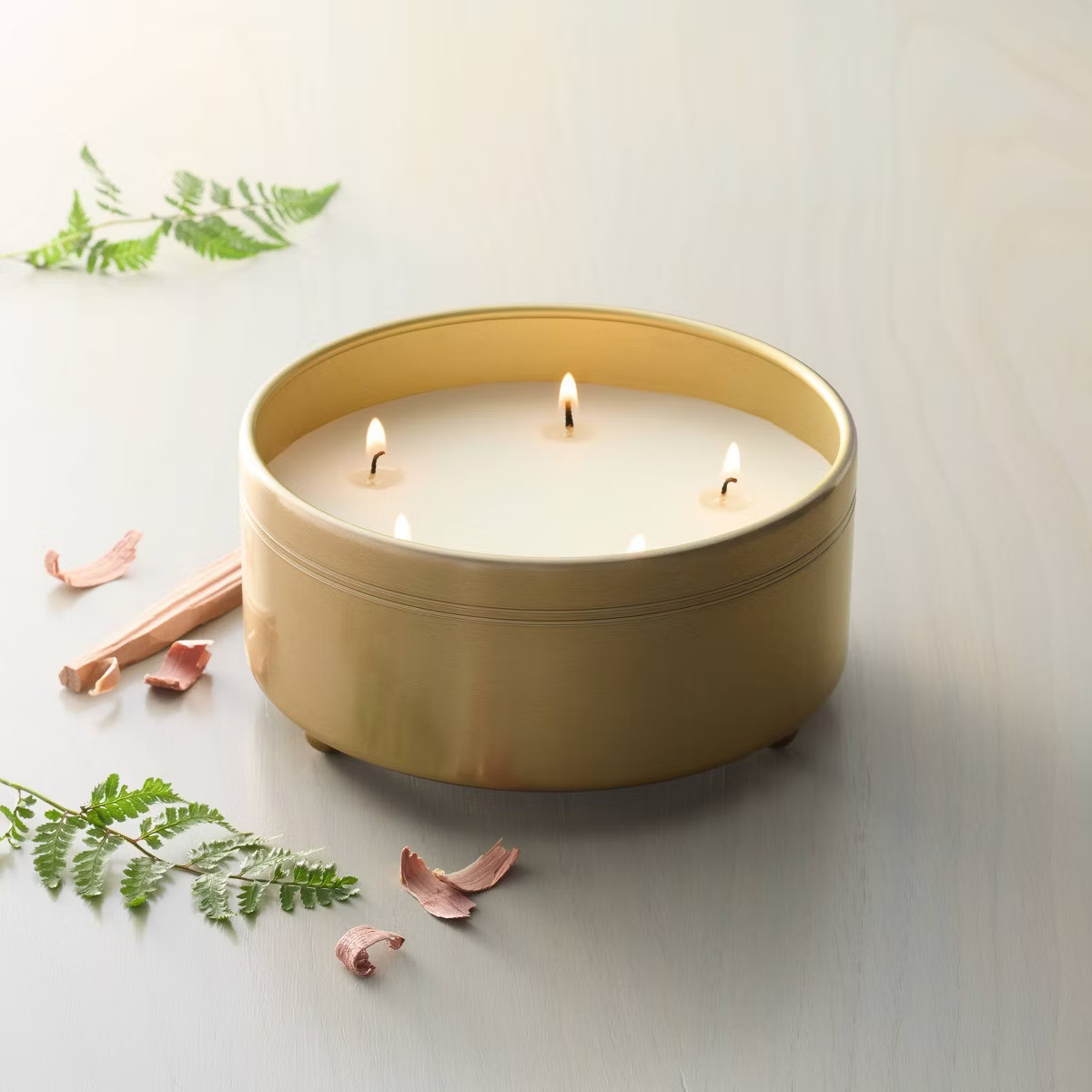 5 Wick Large Fluted Brass Jar Candle 20oz - Hearth & Hand™ with Magnolia | Target