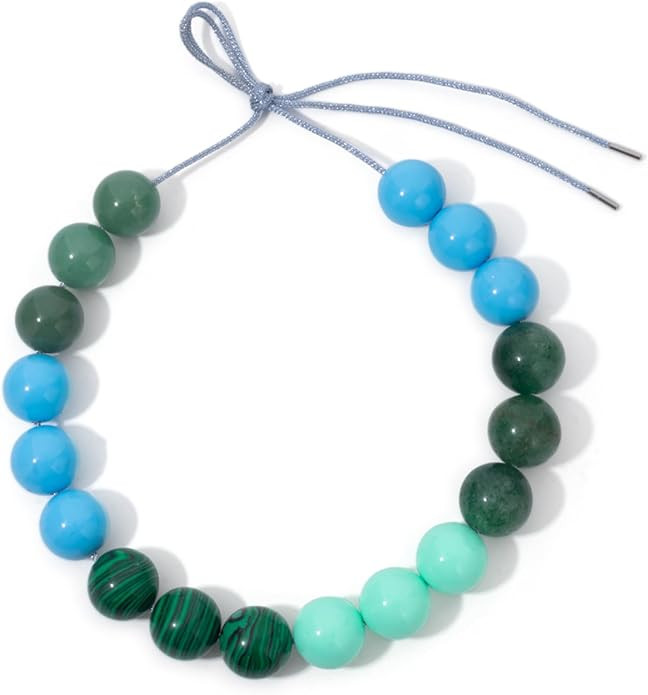 Dyale 20cm Nature Stone Colorful Necklace For Women Rainbow Color Choker | Amazon (US)