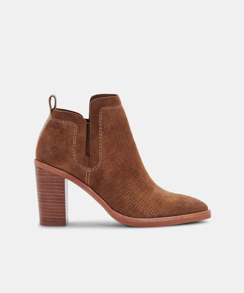 SIRANO BOOTIES IN DK BROWN SUEDE | DolceVita.com
